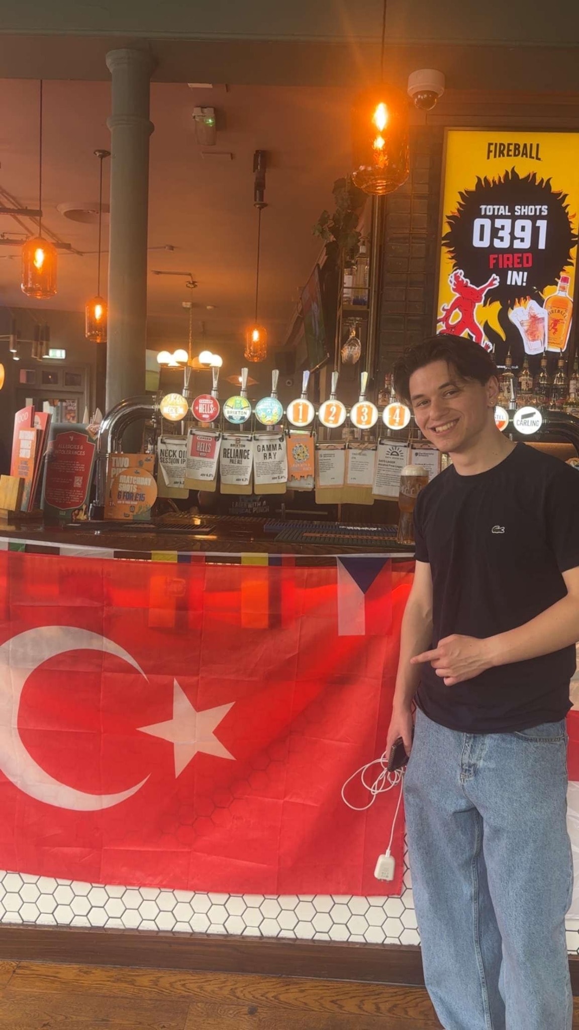 Akant Yalmaz outside a venue