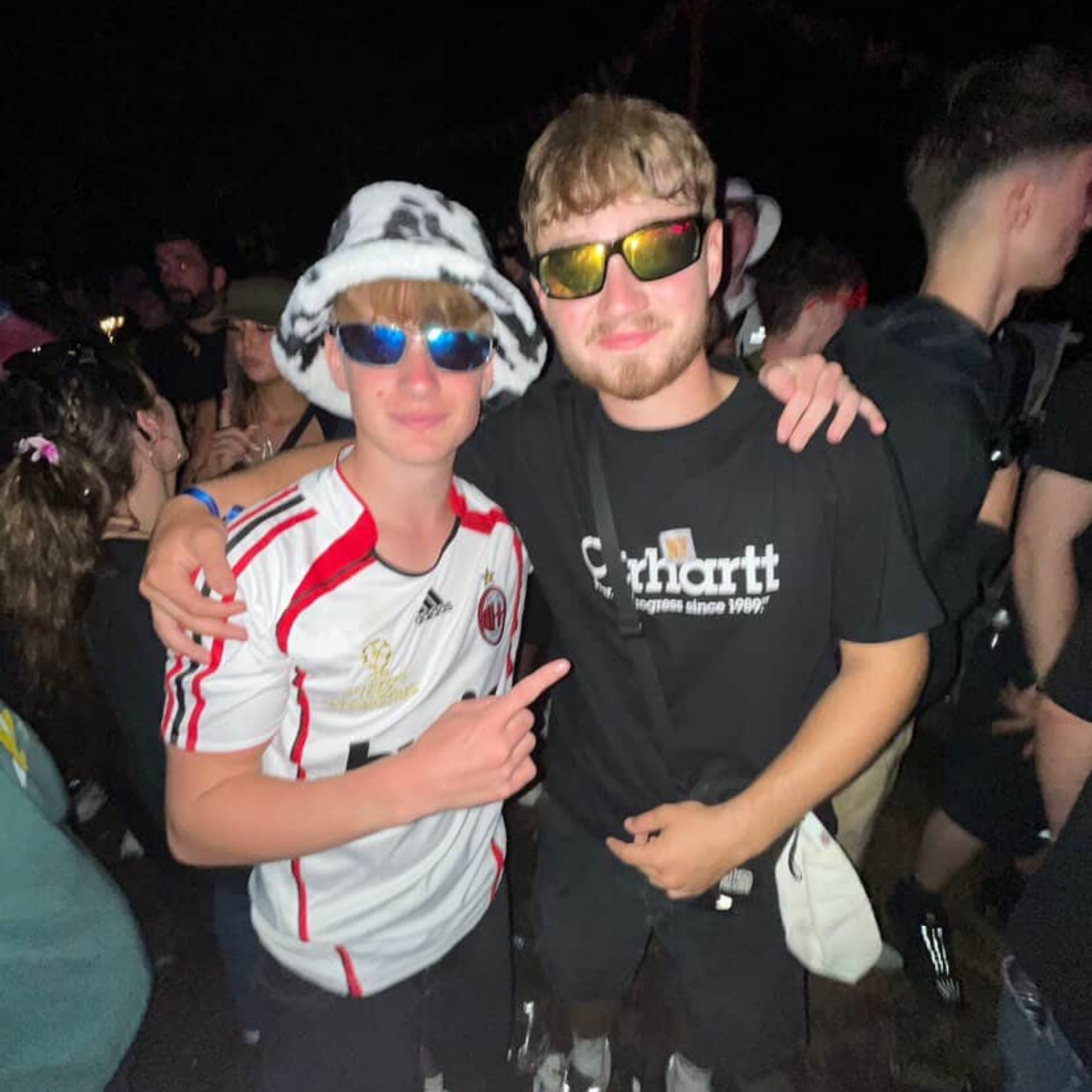 Joe Rowthorn with a friend at an event
